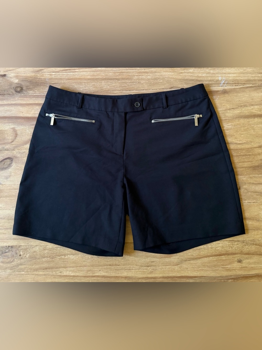 MICHAEL Michael Kors Black Women’s Shorts with Silver Zips